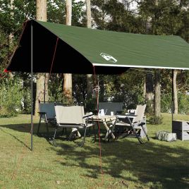 Camping Tarp Green 460x305x210 cm Waterproof - vid-94685