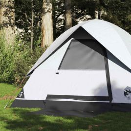 Camping Tent Dome 2-Person White Blackout Fabric Waterproof - vid-94694