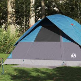 Family Tent Dome 6-Person Blue Waterproof - vid-94704
