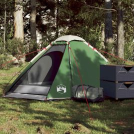 Camping Tent Dome 2-Person Green Waterproof - vid-94765