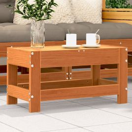 Garden Footstool Wax Brown 62x30x32 cm Solid Wood Pine