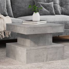 Coffee Table with LED Lights Concrete Grey 50x50x40 cm - vid-839843
