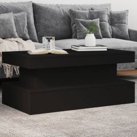 Coffee Table with LED Lights Black 90x50x40 cm - vid-839848