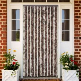 Fly Curtain Beige and Light Brown 100x230 cm Chenille