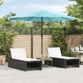 Garden Parasol with Steel Pole Blue 324x324x247 cm