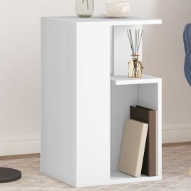 Side Table White 35x35x60 cm Engineered Wood