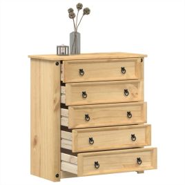 GRACE III Oak Finish Chest of Drawers - Medium-sized, 5 Drawers