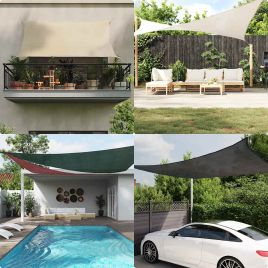 PROFORD Sunshade Sail 160 gsm Triangular Sand 4x4x5.8 m HDPE