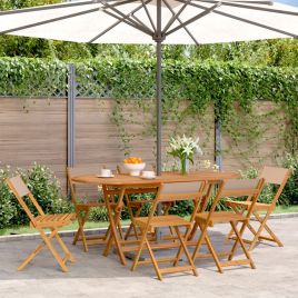Folding Garden Chairs 6 pcs Taupe Fabric and Solid Wood - vid-3214617