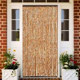 Fly Curtain Ochre and White 118x220 cm Chenille