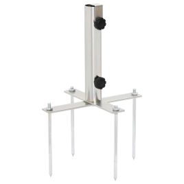 Parasol Base with Ground Spikes for 32-38 mm Silver Steel