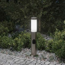 TONGLEN Bollard Light with Outlet 50 cm Stainless IP44 Steel