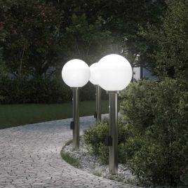 TONGLEN Bollard Lights with Sensor and Outlet 3 pcs 80 cm Stainless IP44 Steel