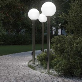 TONGLEN Bollard Lights with Sensor and Outlet 3 pcs 120 cm Stainless IP44 Steel