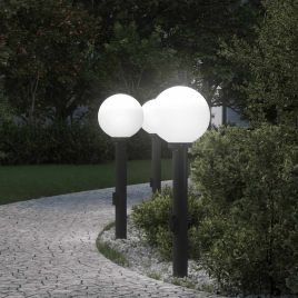 TONGLEN Bollard Lights with Outlet 3 pcs 80 cm IP44 - Black