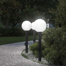 TONGLEN Bollard Lights with Sensor and Outlet 3 pcs 80 cm IP44 - Black