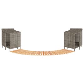 TRSTON Hot Tub Surround Poly and Solid Wood Acacia Rattan - Grey