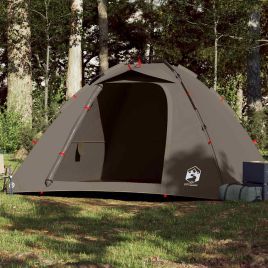 Fishing Tent 4-Person Brown Quick Release - vid-4005327
