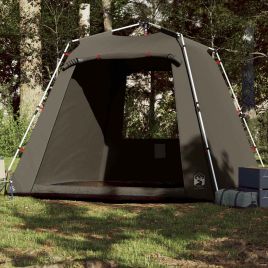 Fishing Tent 4-Person Brown Quick Release - vid-4005330