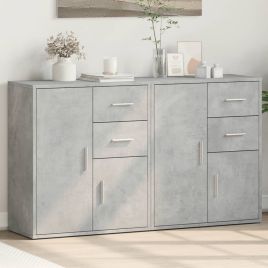Sideboards 2 Pieces Concrete Grey 60x31x70 cm Engineered Wood
