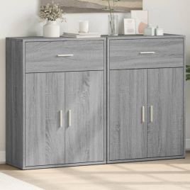 Sideboards 2 pcs Grey Sonoma 60x30x84 cm Engineered Wood