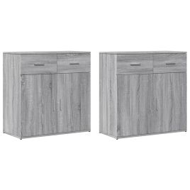 Sideboards 2 Pieces Grey Sonoma 79x38x80 cm Engineered Wood