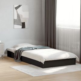 Bedframe Black 75x190cm Small Single Engineered Wood