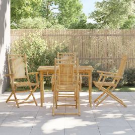 Folding Garden Chairs 4 Pieces 53x66x99 cm Bamboo