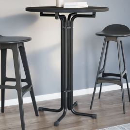 Dining Table Black 80x110 cm Engineered Wood and Steel
