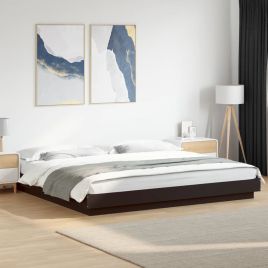 Bedframe with LED Lights Black 180x200cm