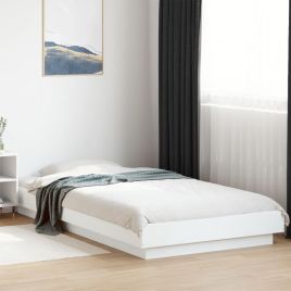 Bedframe with LED Lights White 90x200cm