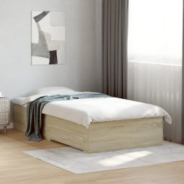 Bedframe with Drawers Sonoma Oak 90x200cm