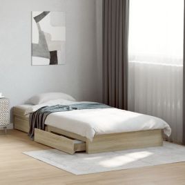 Bedframe with Drawers Sonoma Oak 90x200cm