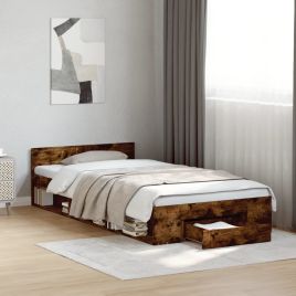 Bedframe with Drawer Smoked Oak 90x200cm