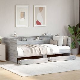 Daybed with Drawers Grey Sonoma 75x190cm Small Single