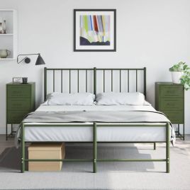 Bedside Cabinets 2 pcs Olive Green 36x39x78 cm Steel