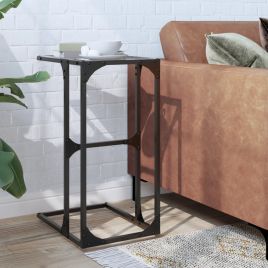 Side Table with Transparent Glass 40x30x61.5 cm Steel