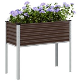 Garden Planter Brown 100x41x90 cm Steel