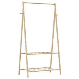 Clothes Rack with Shelves 96x45.5x150.5 cm Bamboo