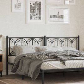 Metal Headboard Black 193 cm
