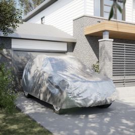 Car Cover for SUV with Buckle Straps Full Silver L