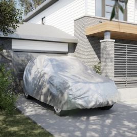 Car Cover for SUV with Buckle Straps Full Silver L PEVA