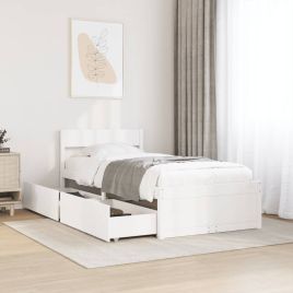 Bedframe White 75x190cm Small Single Solid Wood Pine