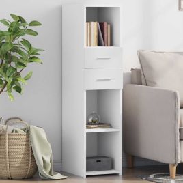 Highboard White 30x42.5x124 cm Engineered Wood