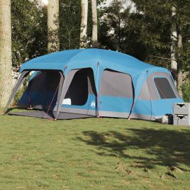 Family Tent with Porch Dome 9-Person Blue Waterproof