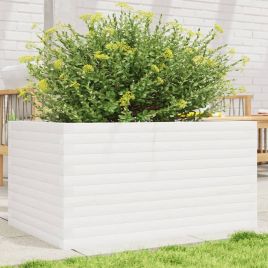 Garden Planter White 90x60x46 cm Solid Wood Pine