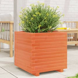 Garden Planter Wax Brown 50x50x49.5 cm Solid Wood Pine