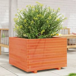Garden Planter Wax Brown 70x70x49.5 cm Solid Wood Pine