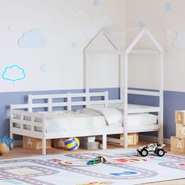 Daybed with Roof White 80x200cm Solid Wood