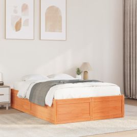 Bedframe Wax Brown 120x190cm Small Double Solid Wood Pine